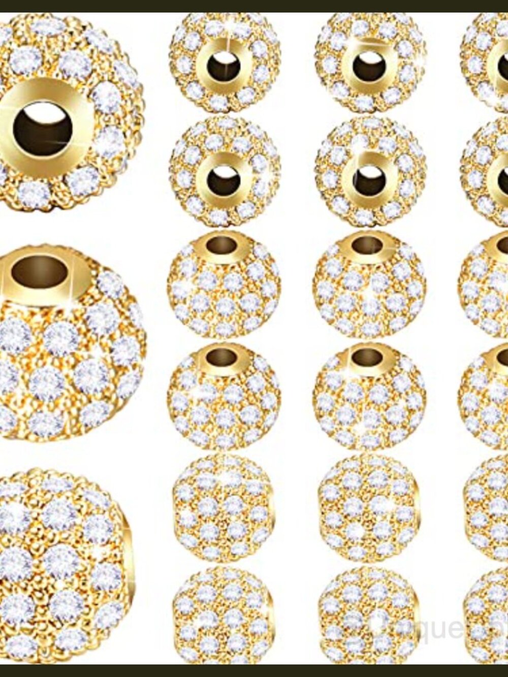 20pc Zirconia Cubic Beads 8mm Copper for Jewelry Making